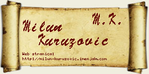Milun Kuruzović vizit kartica